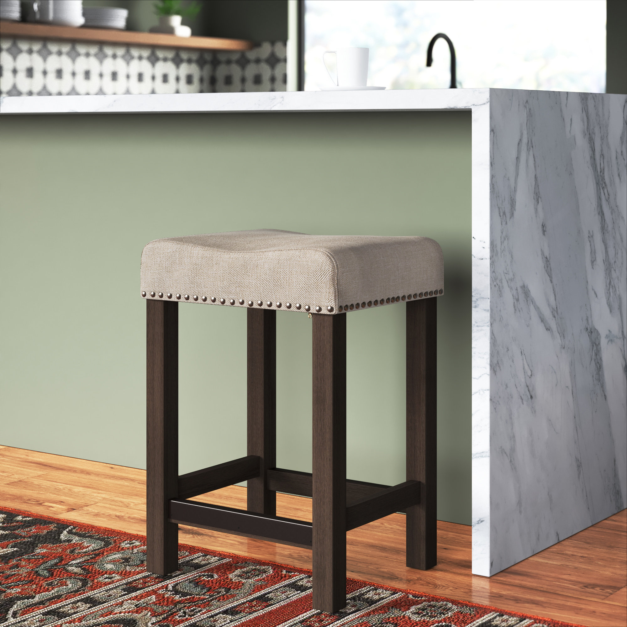 Lark Manor Alim 25" Upholstered Counter Stool & Reviews Wayfair Canada